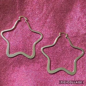 Star hoop earrings